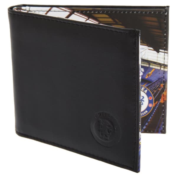 Chelsea FC Mens Official Football Stadium Leather Wallet Black One Size