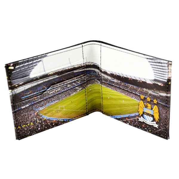 Manchester City FC Mens Official Football Stadium läder plånbok Black One Size