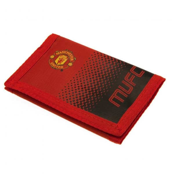 Manchester United FC Nylonplånbok med touchfästning med blek design Red/Black One Size