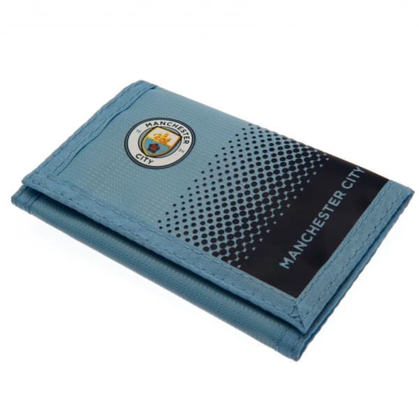 Manchester City FC Fade Design Touch Fastening Nylon plånbok Turquoise/Black One Size