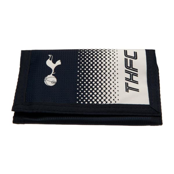 Tottenham Hotspur FC Nylonplånbok med touchfästning med blek design Black/White 12 x 8cm