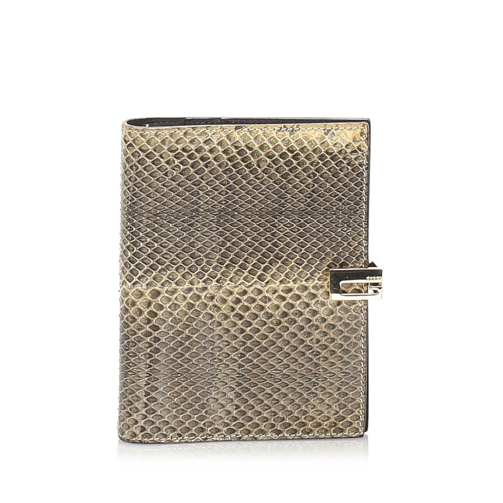 Gucci Python Leather Agenda Brown