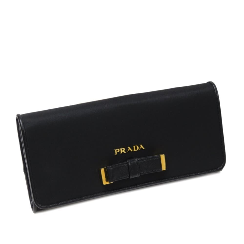 Prada Fiocco Tessuto Long Wallet Black