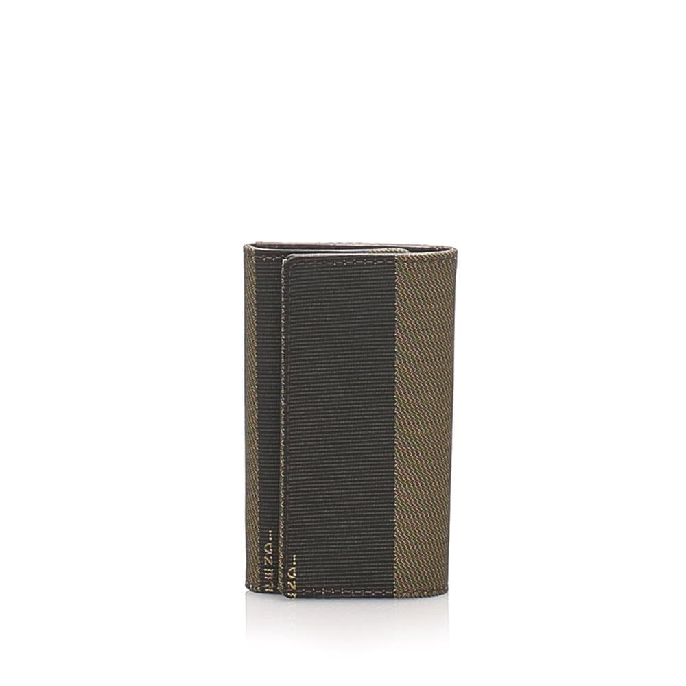 Fendi Pequin Canvas Key Holder Brown