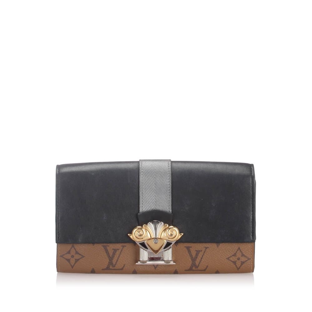 Louis Vuitton Monogram Reverse Sarah Column Long Wallet Brown