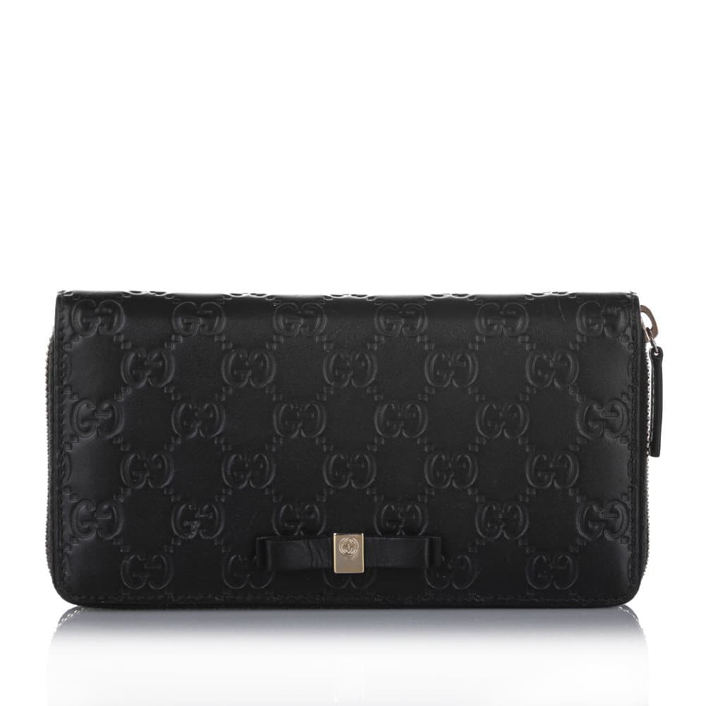 Gucci Guccissima Zip Around Long Wallet Black
