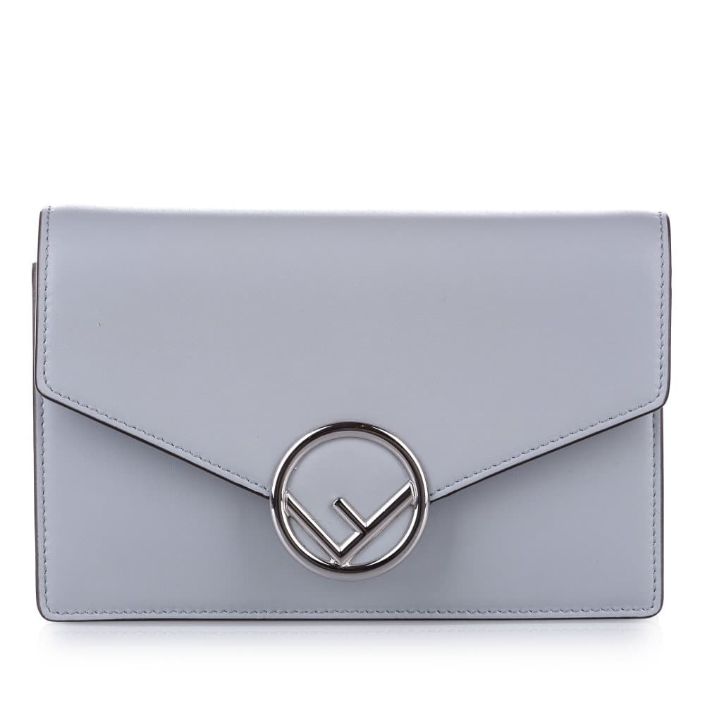 Fendi F is Fendi Leather Wallet on Chain Blue