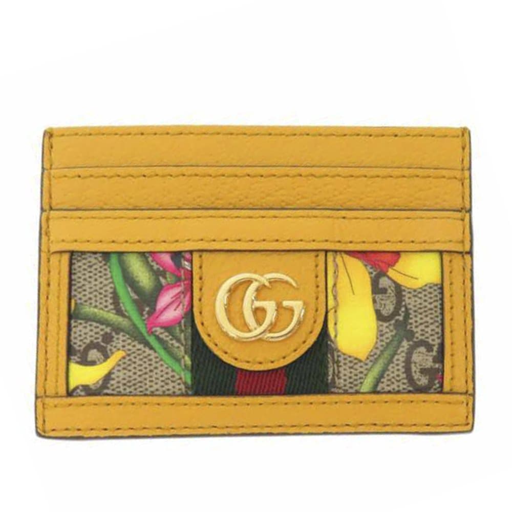 Gucci GG Flora Ophidia Card Holder Yellow