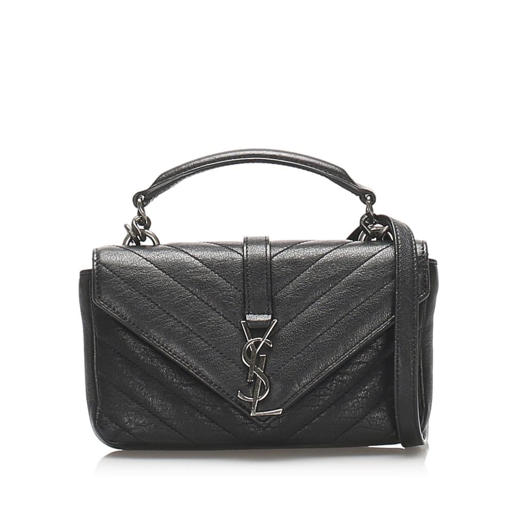 YSL Monogram College Wallet On Chain Black