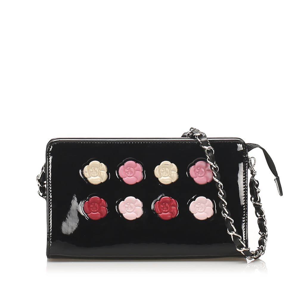 Chanel CC Patent Leather Shoulder Bag Black