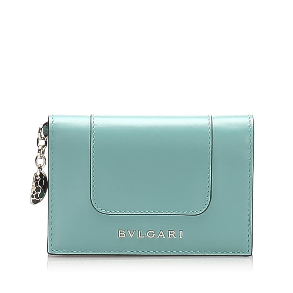 Pre-owned Bvlgari Leather Small Wallet Blue