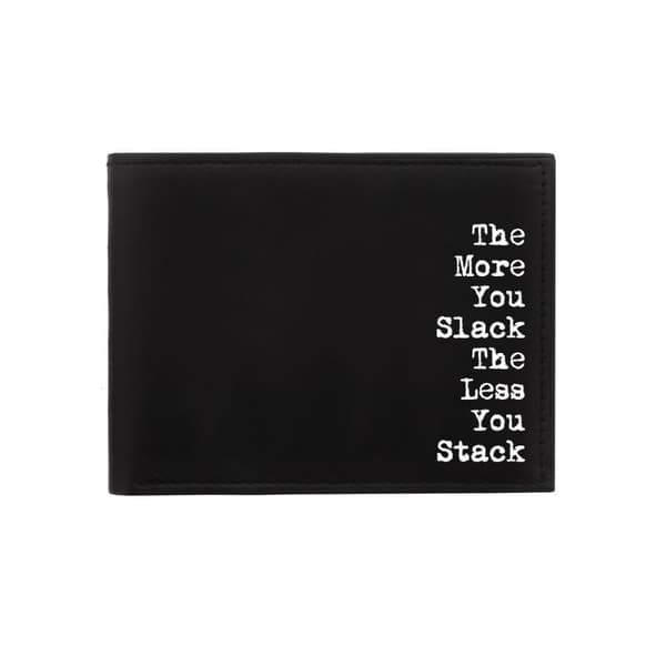 Grindstore Ju mer du slappnar av, desto mer är det med en läderplånbok med två vikbara delar Black/White One Size