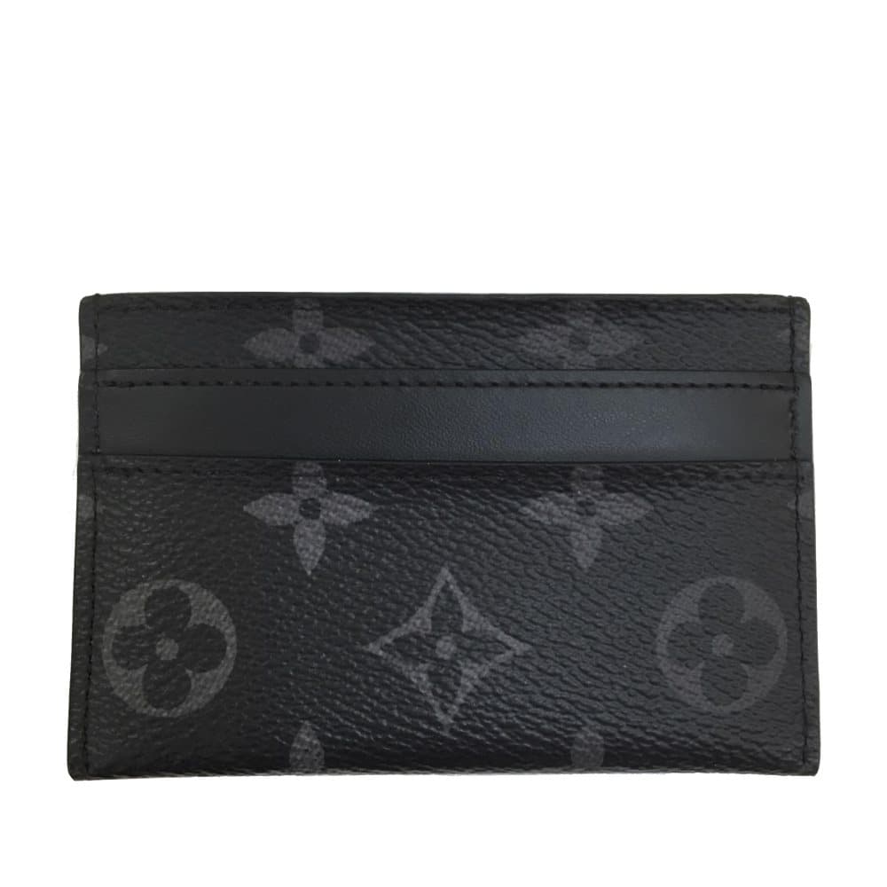 Pre-owned Louis Vuitton Monogram Eclipse Porte Cartes Double Card Holder Black