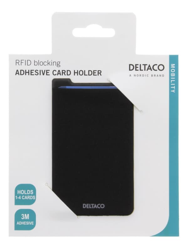 Adhesive credit card holder, RFID blocking, 3M adhesive