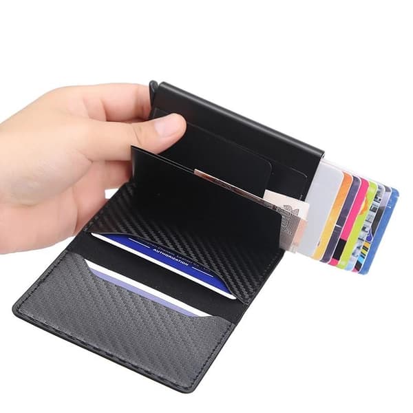 Carbon RFID - NFC beskyttelse tegnebog kortholder 6 stk kort