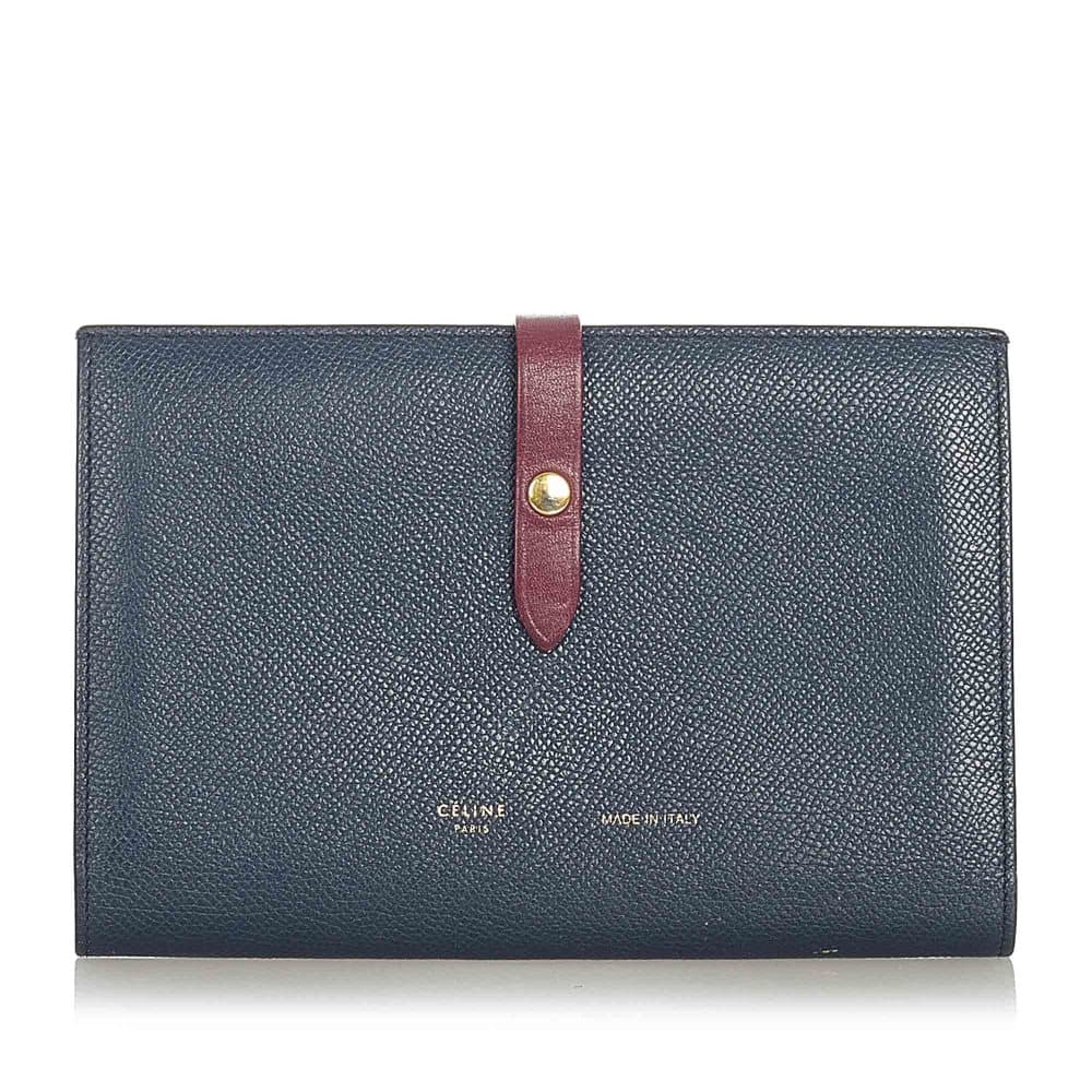 Pre-owned Celine Small Multifunction Strap Wallet Blue