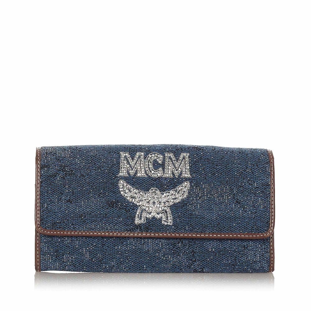 Pre-owned MCM Denim Wallet Blue