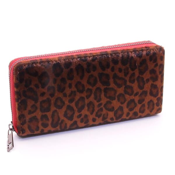 Damplånbok Large Clutch Leopard Dark - Röd