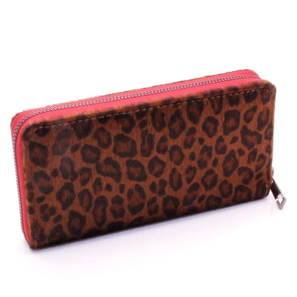 Damplånbok Large Clutch Leopard Dark - Röd