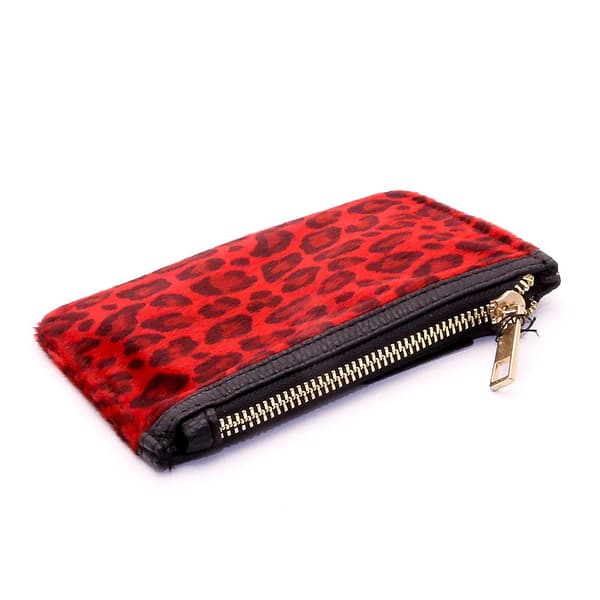 Damplånbok / Börs Coin Purse Soft Leopard - Röd