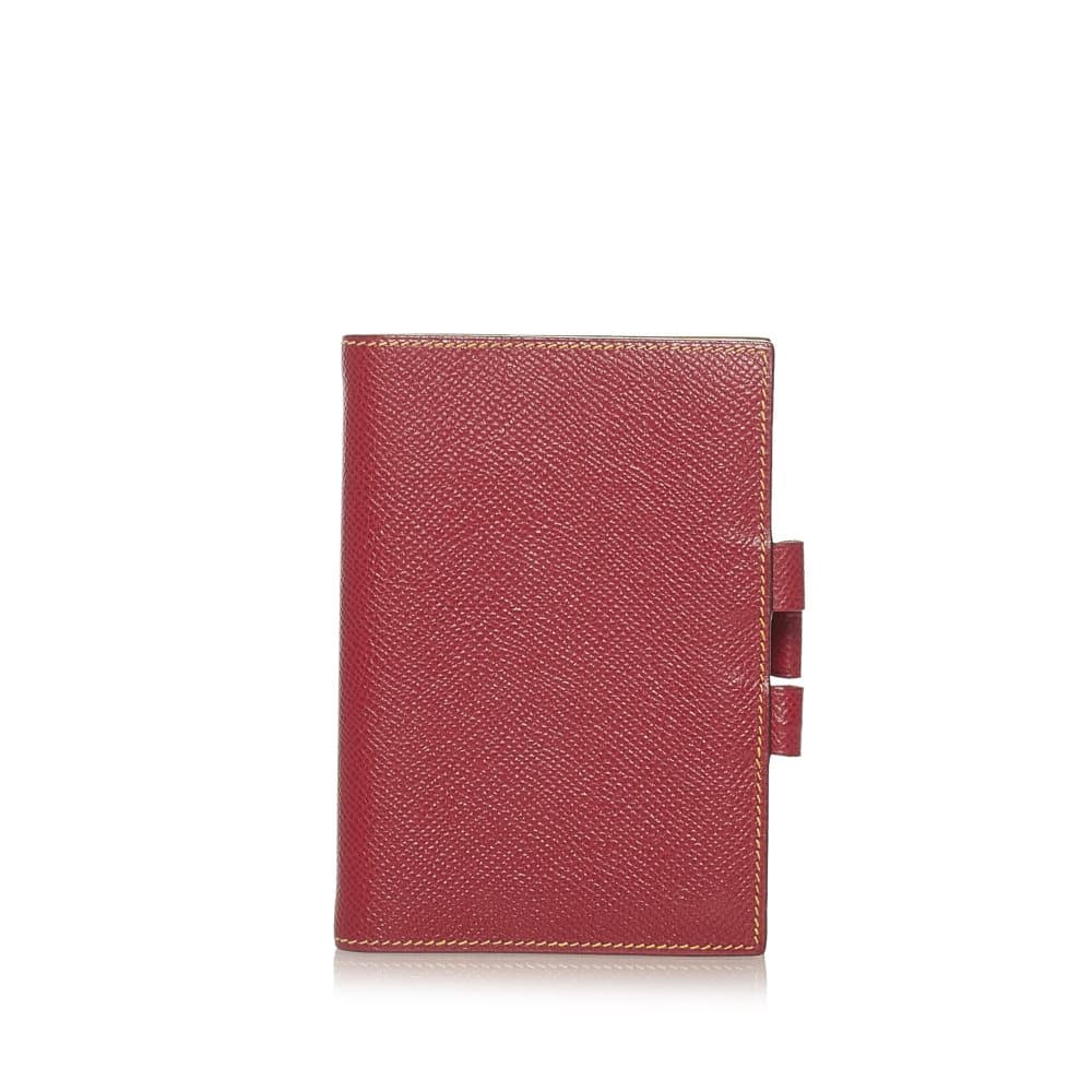Pre-owned Hermes Leather Agenda PM Red