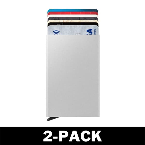 RFID-Säker Korthållare Plånbok Pop-Up Funktion Silver 2-Pack