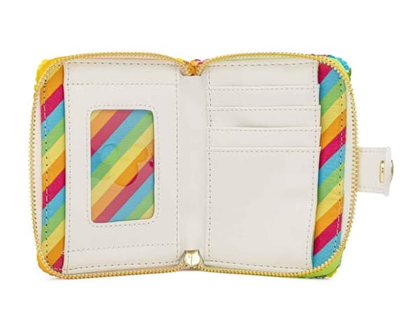 Loungefly Purse Sequin Rainbow Official Disney Yellow Zip Around One Size