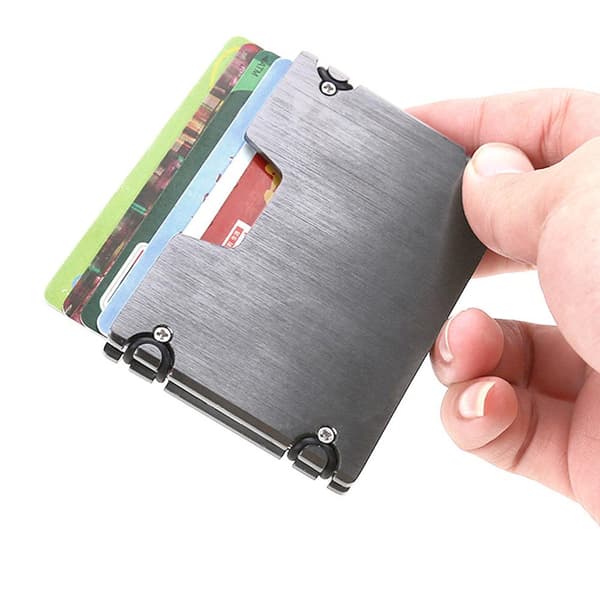 Korthållare 6 kort - RFID - Plånbok Pop-Up i Aluminium