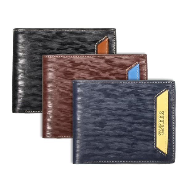 Mode Herr Läder Bifold Plånbok Kredit-/ID-kortshållare Smal myntkopplingsväska