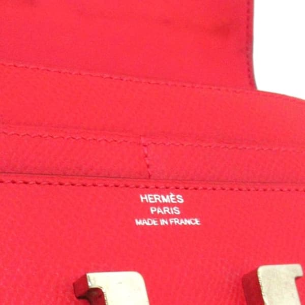 Pre-owned Hermès Epsom Constance Compact Wallet Red