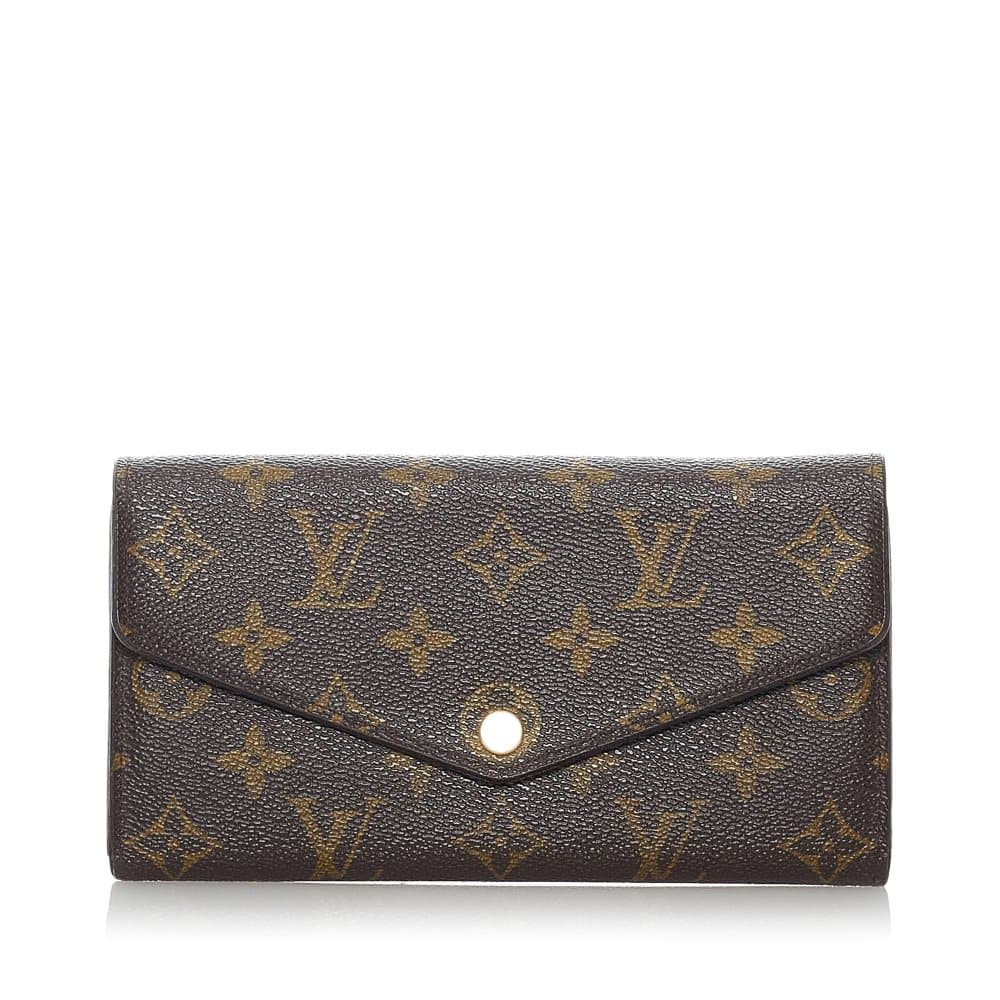 Pre-owned Louis Vuitton Monogram Sarah Long Wallet Brown