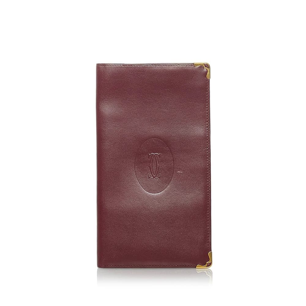 Pre-owned Cartier Leather Must De Cartier Wallet Red