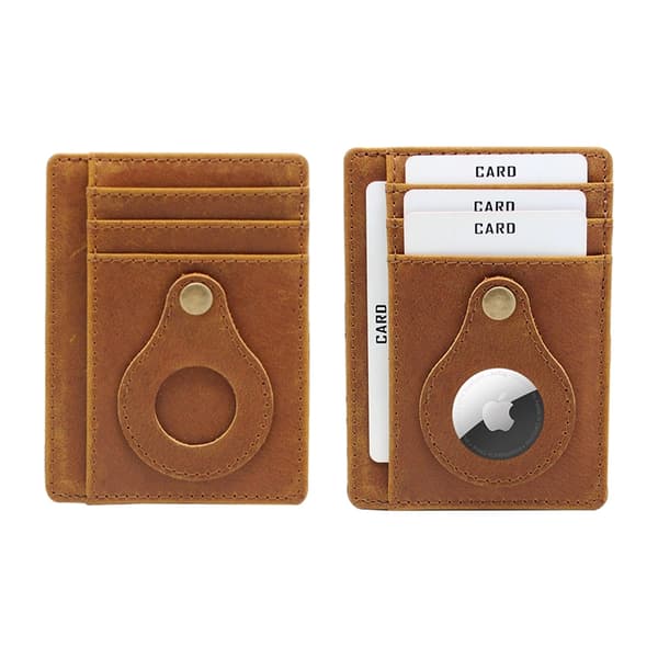 INF Kortholder med RFID-signalblokkering og Airtag-holder Brun Brun