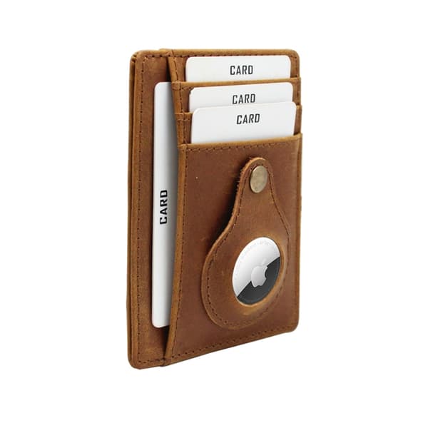 INF Kortholder med RFID-signalblokkering og Airtag-holder Brun Brun