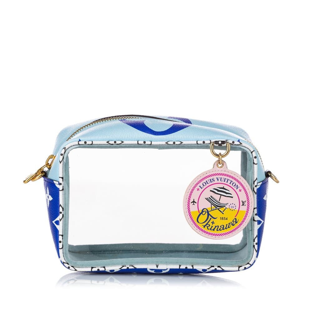 Pre-owned Louis Vuitton Monogram Giant Beach Pouch Blue