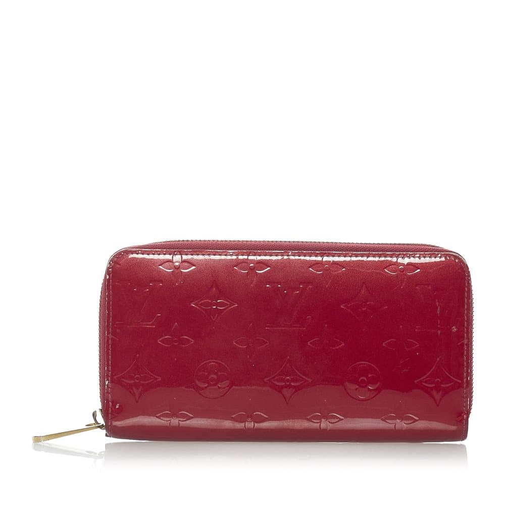 Pre-owned Louis Vuitton Vernis Zippy Long Wallet Red