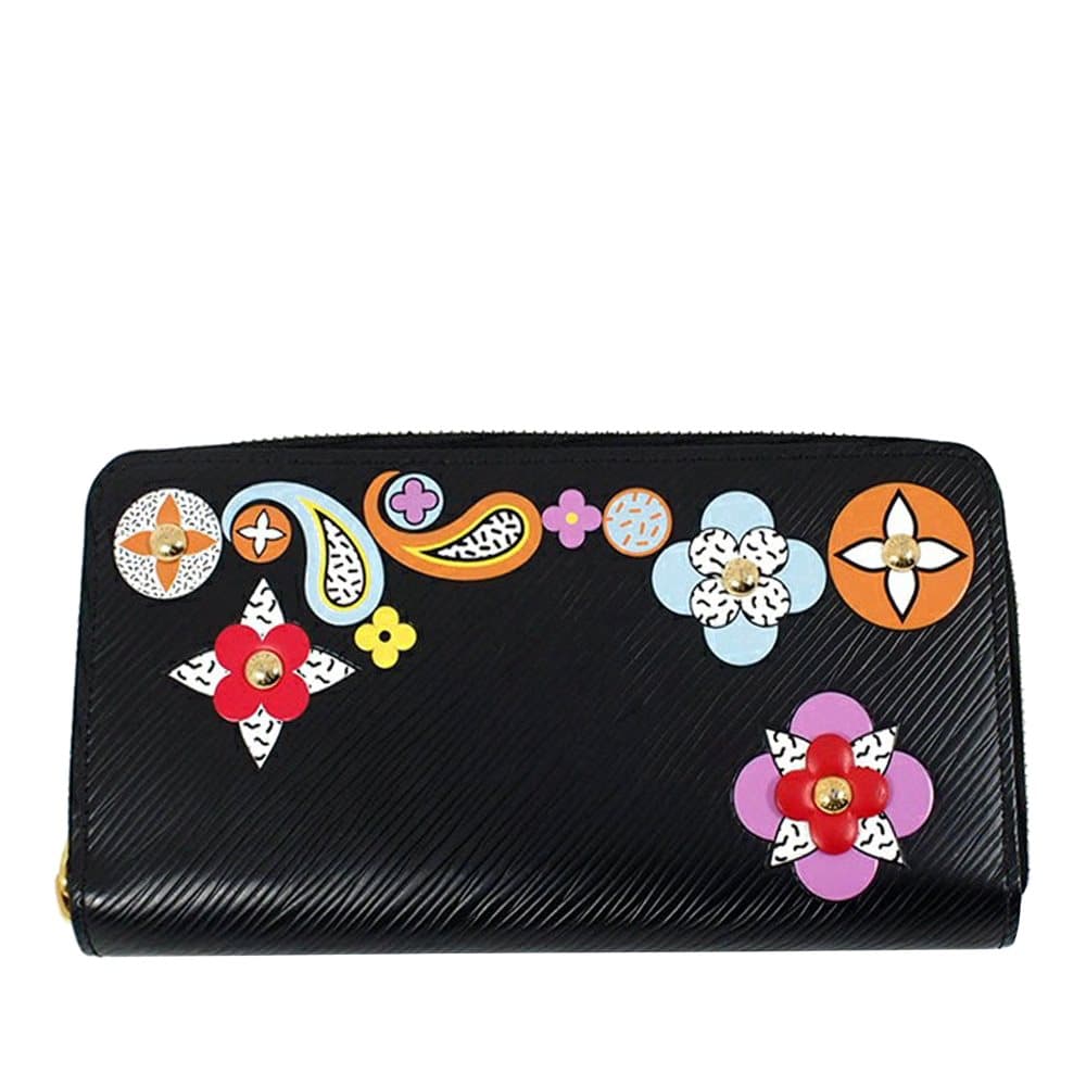 Pre-owned Louis Vuitton Epi Monogram Flower Zippy Wallet Black