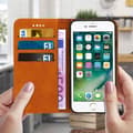 Miniatyrbild 4 av 4: Plånboksfodral - AVIZAR - iPhone 7 och 8 - Ekologiskt läder - Stödfunktion - Kamel