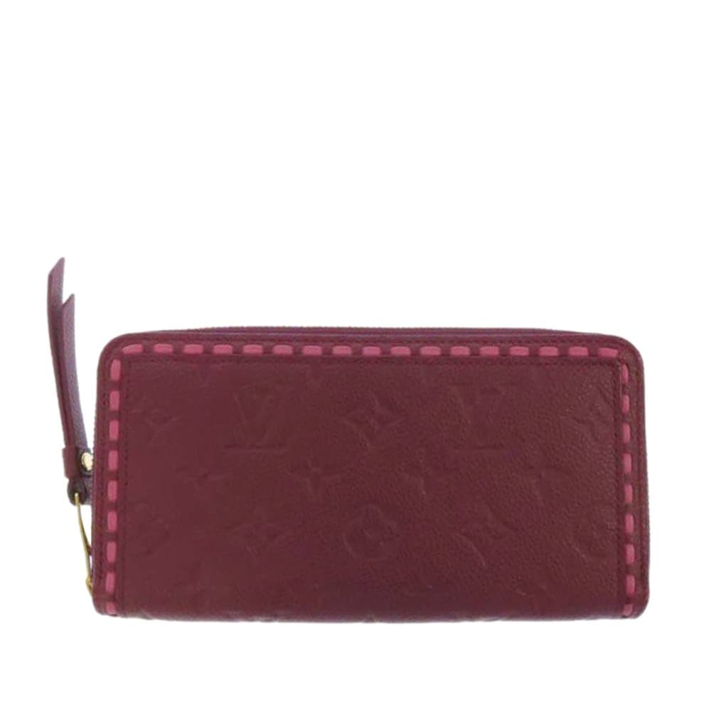 Pre-owned Louis Vuitton Monogram Empreinte Zippy Long Wallet Red