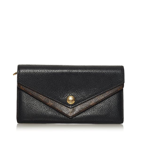 Pre-owned Louis Vuitton Double V Wallet Black