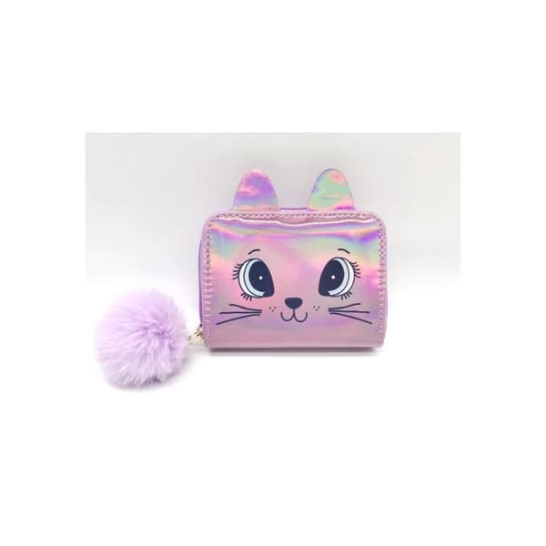 Plånbok Holografisk Katt, Rosa - Tinka