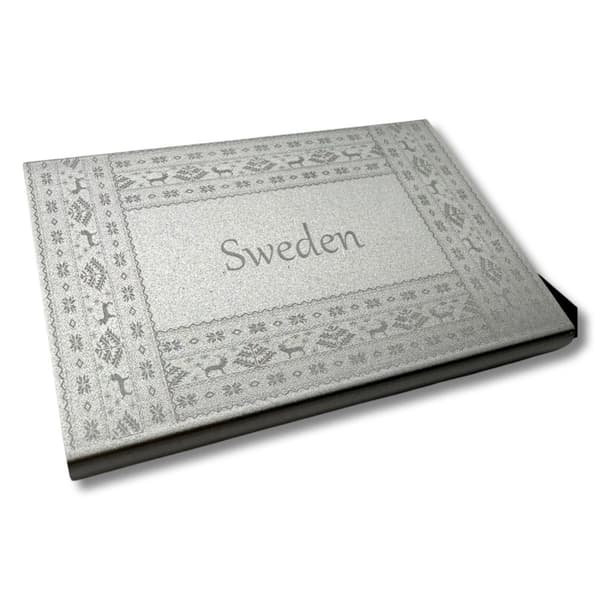 Gavekortholder til kreditkort & visitkort Sverige mønster Sølv