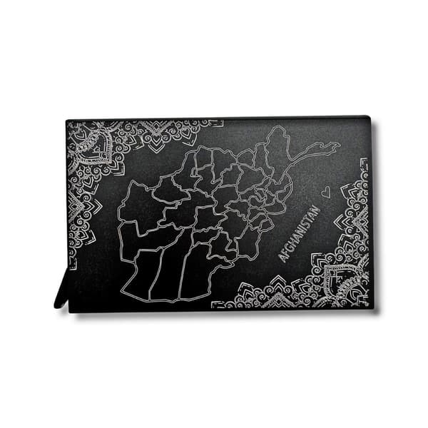 Afghanistan map gift card holder for credit cards & business cards anti-skimming Svart