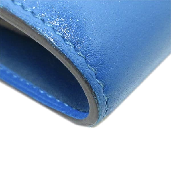 Pre-owned Hermès Constance Compact Wallet Blue