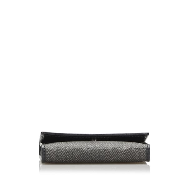 Pre-owned Bvlgari Canvas Key Holder Gray