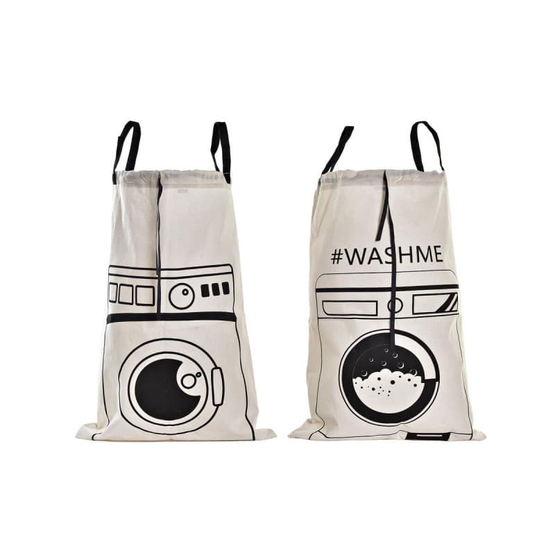 Wash Bag DKD Home Decor Black White (50 x 1 x 70 cm) (2 Units)