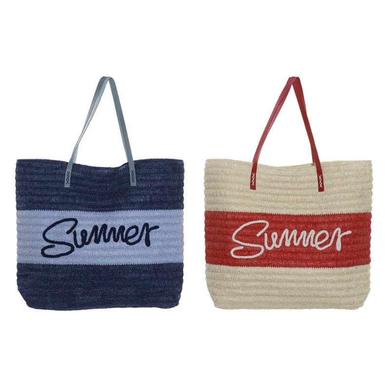 Bag DKD Home Decor Summer Polyester Cotton (38 x 14 x 40 cm) (2 pcs)