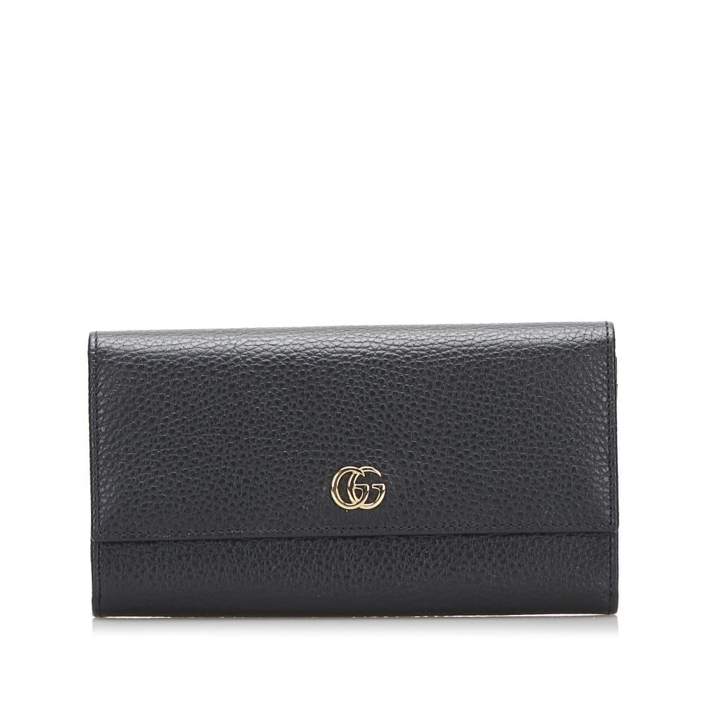 Pre-owned Gucci GG Marmont Continental Wallet Black