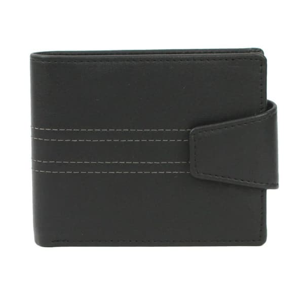 Eastern Counties Leather Unisex Max Max Tri-Fold plånbok i läder med sömmar Black/Taupe One Size