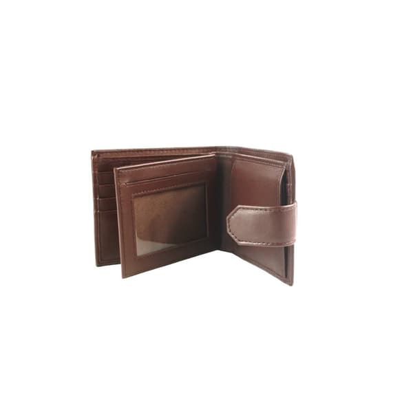 Eastern Counties Leather Unisex Grayson Bi-Fold Läder med kontrasterande piping plånbok för vuxna Brown One Size